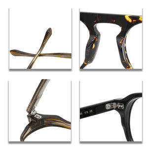 Montura de <span class=keywords><strong>Gafas</strong></span> de Moda Circular con Núcleo de Alambre de Cobre y Encaje, <span class=keywords><strong>Gafas</strong></span> Ópticas de Acetato <span class=keywords><strong>para</strong></span> Mujer y Hombre - Product Image 3
