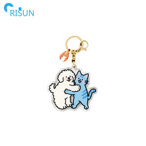Porte-clés en métal personnalisé pour <span class=keywords><strong>chiot</strong></span>, chat, chien, porte-clés en acrylique avec logo personnalisé Llavero Capybara, porte-clés pour chien et chat avec carte arrière - Product Image 5