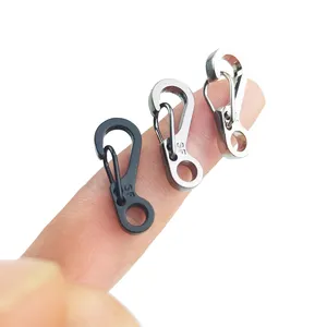 Outdoor EDC Bag Case Tag Hanger Aluminum Metal Lightweight Small Mini Carabiner With Hole