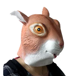 Máscara de látex de animais personalizada, máscara de coelho papagaio profissional para crianças