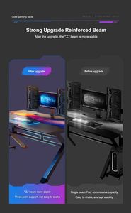 Scrivania per PC da Gaming Economica del Produttore con Luce LED RGB, Tavolo da <span class=keywords><strong>Corsa</strong></span> per PC - Product Image 4