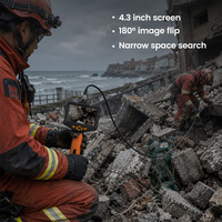 Caméra de recherche HD LCD Snake Eye Life Detector avec sonde étanche de 5 m pour débris de ruine et zones côtières, outil de localisation de victimes