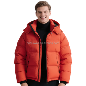 Chaqueta de Plumón <span class=keywords><strong>para</strong></span> <span class=keywords><strong>Hombre</strong></span> con Capucha Desmontable, Dos Tonos, Estilo Bomber, Cortavientos, con Múltiples Bolsillos, Térmica, Informal, Abrigo de Invierno - Product Image 5