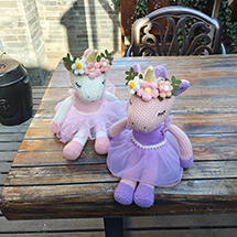 Sẵn Sàng Tàu Crochet Động Vật Sang Trọng Bé Unicorn Thú Nhồi Bông Mềm Bông Vải Thân Thiện Với Môi PP Lưới Comforter Cô Gái Sinh Nhật - Product Image 5