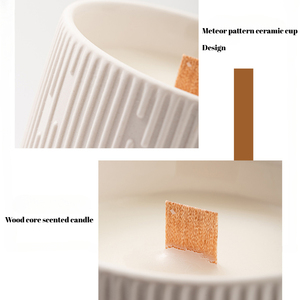 <span class=keywords><strong>Bougie</strong></span> en cire de soja à motif météore de luxe dans des pots en céramique avec parfum floral, fabriquée à la main, longue durée de combustion, pour Noël, Nouvel An chinois - Product Image 2
