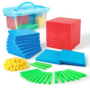 Cubes de comptage mathématiques, matériel pédagogique pour la valeur des chiffres, ensemble de blocs en plastique à base de dix - Product Image 1