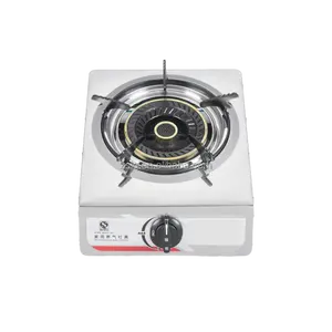 モダンなキッチン家電内蔵ステンレススチールカウンタートップシングル1バーナーガスストーブ調理ガスストーブ