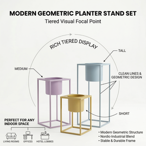 Support de Plante Métallique Nordique Moderne en Gros, Support Géométrique <span class=keywords><strong>Autoportant</strong></span> pour Pot de Fleurs d'Intérieur pour Salon - Product Image 6