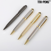 Stylo à bille en métal de luxe, classique, élégant, coûteux, avec logo personnalisé, pour le bureau et les affaires