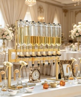 Support de Luxe Doré à 8 Supports pour Distributeur de Parfum Personnalisable – Présentoir pour Bouteilles de 375/500/750 ml pour Stand d'Exposition et Salon Professionnel
