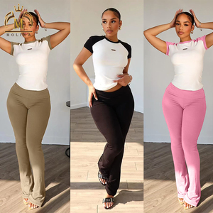 Spring Fall Women 2 Piece Outfits Hollow Shirt <strong>Top</strong> <strong>and</strong> Slim <strong>Trousers</strong> <strong>Sets</strong> <strong>Ladies</strong> Y2K Casual Two Piece Pants <strong>Set</strong> Women Clothing - Product Image 1