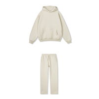 Ensemble de survêtement unisexe décontracté d'hiver 350G de haute qualité, pull à capuche oversize de couleur unie et pantalon de jogging ample grande taille