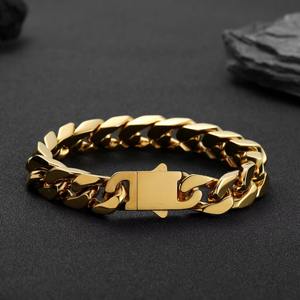 กำไลข้อมือผู้ชาย12มม. สแตนเลสสตีลคิวบา - Product Image 2