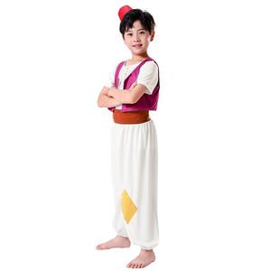 Disfraz de Príncipe Aladdin para Niños, Conjunto de Juego de Roles, Chaleco Blanco y Rosa con Parche Amarillo, Cosplay de Halloween, Europa América, Primavera 2025 - Product Image 2