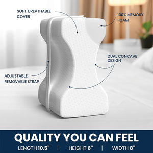 Coussin de genou en mousse à mémoire de forme, coussin orthopédique pour les jambes, sangle réglable, soutien pour le sommeil sur le côté, design ergonomique pour dormir au lit - Product Image 4