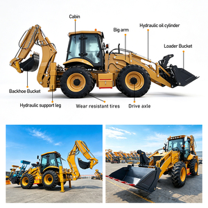 Chargeuse-pelleteuse JCB 4CX fiable de 2,5 tonnes certifiée CE 4x4 avec moteur Euro 5, pour travaux de terrassement - Product Image 2