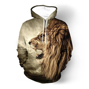<span class=keywords><strong>Felpe</strong></span> con Cappuccio da Uomo di Tendenza Divertenti con Stampa Lupo 3D, Felpa Stile Nuovo con Stampa Animale, Pullover Oversize da Uomo - Product Image 4