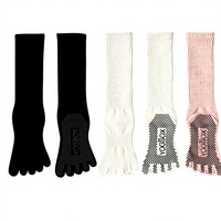 Chaussettes de yoga antidérapantes pour femmes, texture côtelée, confortables, respirantes, chaussettes à cinq doigts, tendance, élégantes, antidérapantes, chaussettes de Pilates