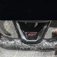 Volant sport en cuir semi-perforé en fibre de carbone avec LED pour VW Jetta Golf R 6-8 MK7-8R GTI/GTD Passat CC