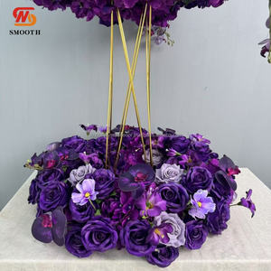 SMOOTH Real Touch Flores artificiales Bola Centro de mesa Flores Guirnalda Flores moradas artificiales para decoración de eventos - Product Image 5