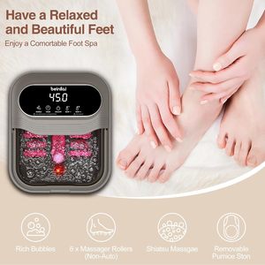 Massaggiatore per Piedi Pieghevole e Portatile con Calore e Bolle, Vasca Elettrica per Pediluvio - Product Image 4