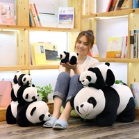 Boneka Panda Raksasa Premium Memegang Bambu, Boneka Ibu dan Anak, Boneka Panda Lembut, Grosir, Logo Kustom, Pabrik