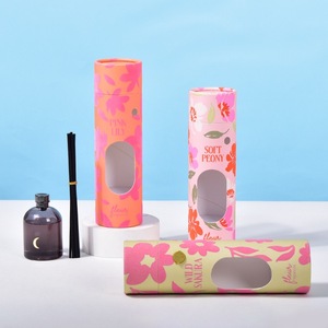 Boîte cylindrique en papier kraft 100 % recyclable et biodégradable, emballage en tube de papier avec marquage à chaud pour bougies, cosmétiques, parfums et diffuseurs à bâtonnets - Product Image 1