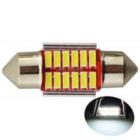 Éclairage intérieur automobile 31mm 12 LED 12V C5W 12SMD 4014 Festoon pour tableau de bord, plafonnier de voiture, lampe de lecture intérieure LED, garantie 12 mois
