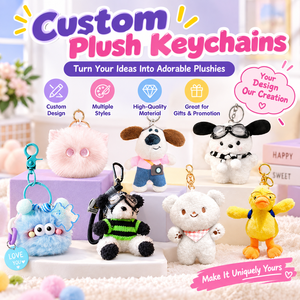 <b>Custom</b> Plush Keychain Manufacturer OEM ODM Soft Stuffed Animal <b>Doll</b> Mascot Pendant for Brands Bulk Wholesale - Product Image 1