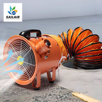 Ventilateur d'extraction axial industriel portable en fonte de 8 à 24 pouces avec conduit de 5 m pour atelier (OEM)