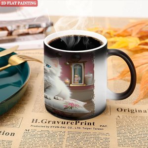 <b>Ceramic</b> <b>Mug</b> 11oz Frosted Black Heat Sensitive Custom Photo Gift Cup - Product Image 5
