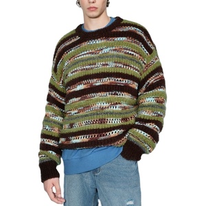 Suéteres de algodón de alta calidad para hombre, jersey de cuello redondo con logotipo personalizado, Top de punto de manga larga para la temporada de otoño - Product Image 1