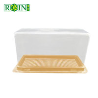 Boîte d'emballage de gâteau en plastique ronde jetable Plateau doré avec couvercle transparent Boîtes blister de cuisson