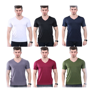 Camiseta Deportiva de Compresión para Hombre, 6 Colores, Spandex/Poliéster, Corte Regular, Lisa, con Logotipo OEM Personalizado - Product Image 1