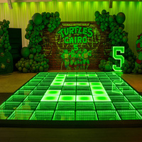 Lumières de scène de piste de danse (8 * 8ft) panneau de miroir infini en verre effet 3D LED piste de danse pour la fête de mariage (3D)