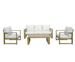 Patio de Villa Personalizado, Muebles de Exterior de Aluminio Tejido con Ratán de Alta Gama para 3 Personas, Aluminio - Product Image 3