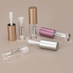 5Ml Kraft Jelas Beku Push Up Isi Ulang Mewah Kustom Besar Emas Persegi Lip Balm Tubelip Balm Wadah Telur untuk Anak Perempuan