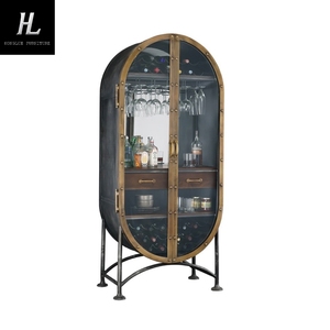 Italian Luxury <strong>Retro</strong> Glass Wine Cabinet Stainless Steel <strong>Sideboard</strong> for Home Furniture Simple Wall Display Cabinet for Household - Product Image 1