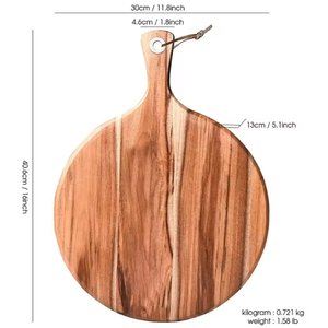 Bloc à découper en bois Cacia Peel à pizza à double usage et planche de service - Product Image 6