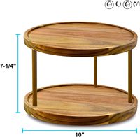 Acacia Wood 10 \ "Tragbarer faltbarer zweistufiger Lazy Susan Organizer für Küchen schrank Tisch Plattenspieler Küchenmöbel Organizer
