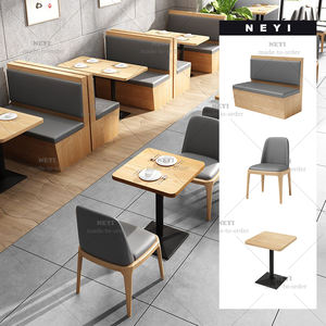 Personalizado barato madera cabina sofá medio redondo venta directa de fábrica occidental bar restaurante mesa y sillas para bar cafetería taberna - Product Image 1