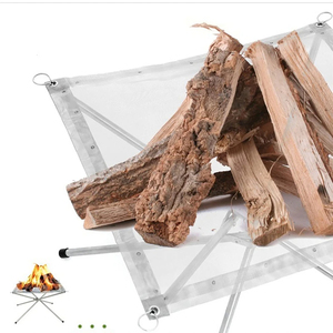 Stufa Pieghevole in Rete d'Acciaio per Esterni con Borsa per il Trasporto, per Campeggio, Forniture per Cucina da Campo a Legna - Product Image 4