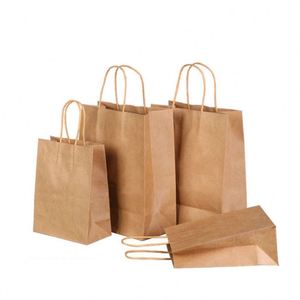 Bolsa de Papel Kraft con Asa Troquelada y Logotipo Personalizado para Comida para Llevar, Compras, Empaque de Alimentos, Entrega, Exhibiciones, Supermercados y Promociones - Product Image 1