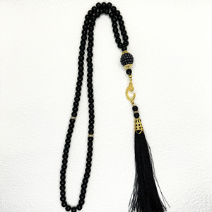 Rosario Islamico Unisex con 99 Perle in Resina, Perle di Vetro Imitazione per Preghiera Musulmana, Pendente con Nappa Islamica, Tasbih Musulmano per Preghiera - Product Image 6