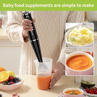 Mixeur Plongeant Multifonction AiMW avec Lame en Acier Inoxydable, Petit Robot Culinaire pour Bébé, Commande par Bouton Poussoir, Vitesse Réglable