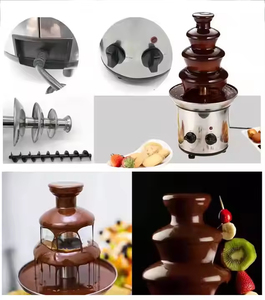 Fondue, torre <span class=keywords><strong>de</strong></span> fusión <span class=keywords><strong>de</strong></span> Chocolate eléctrica casera, Mini máquina <span class=keywords><strong>de</strong></span> cascada <span class=keywords><strong>de</strong></span> tres capas para el hogar - Product Image 3