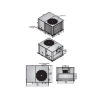Climatiseur de toit tropical Midea 22 kW 6,2 tonnes R410A pour températures élevées 52°C ° Unité de refroidissement uniquement pour le Moyen-Orient