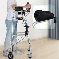 Béquilles en alliage d'aluminium avec roues pour les personnes handicapées, aide à la rééducation à la marche, aide à la traction des bras et à la marche
