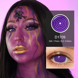 Pseyeche 17mm 미니 공막 렌즈 sharingan 콘택트 렌즈 연락처 무서운 할로윈 컬러 연락처 미친 렌즈 - Product Image 6