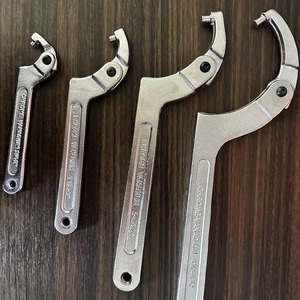 Clé à molette réglable en chrome de 3/4 pouces (19-51 mm) avec crochet en C pour écrous à fente latérale, roulements, colliers, OEM, en acier au carbone, pour bricolage - Product Image 2